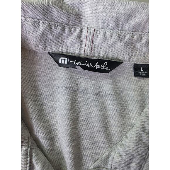 TRAVIS MATHEW Tan Sand Soft Knit Active Outdoor Golf Polo Shirt SZ L - Picture 5 of 8